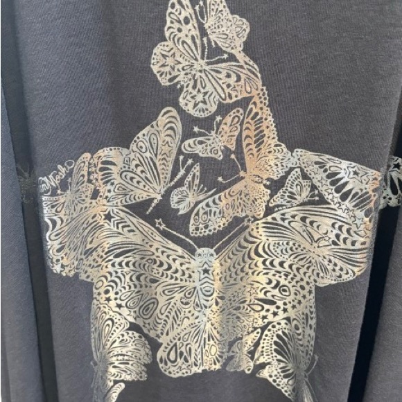 Lauren Moshi Butterfly Star Racerback Blue Gray Tank Size S EUC - Picture 2 of 8